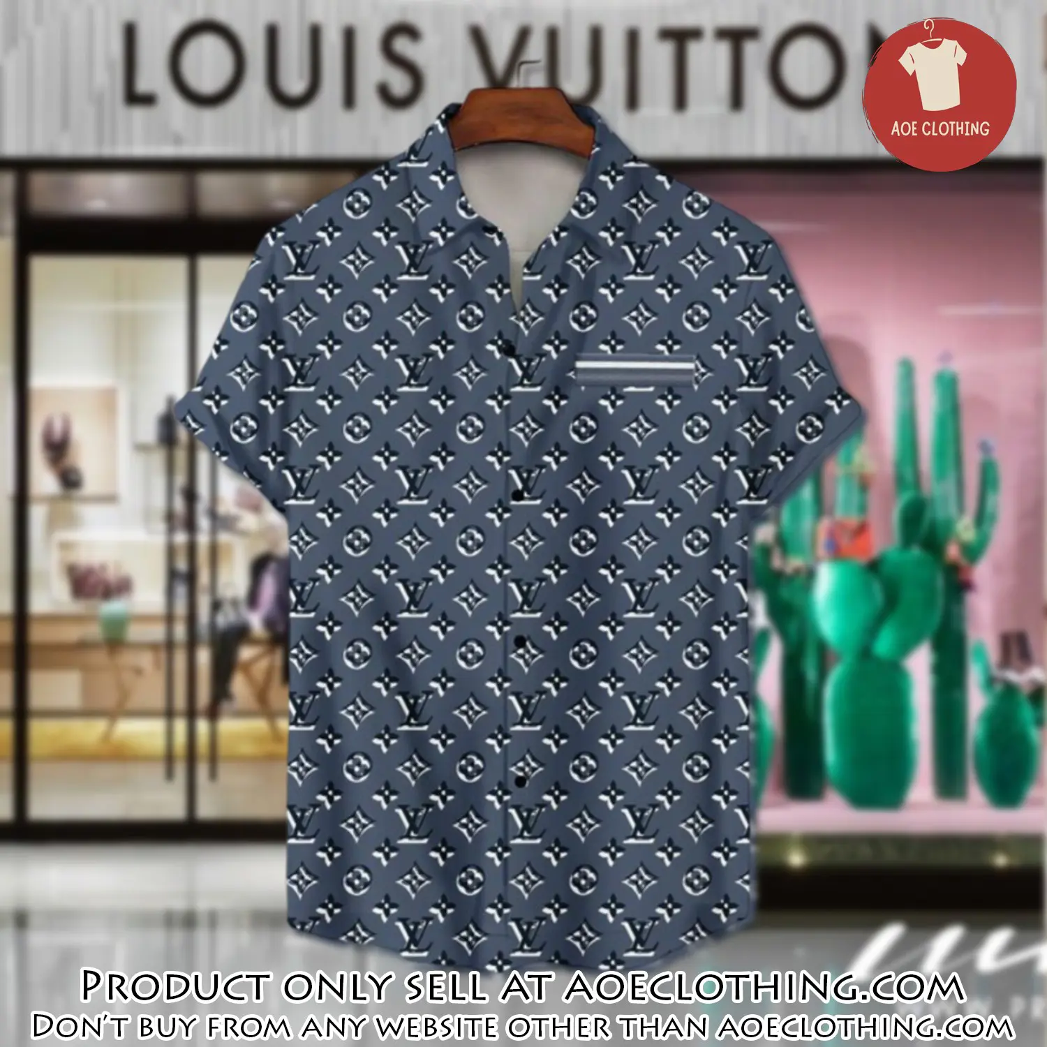 Lv louis vuitton luxury hawaiian shirt & short set lhs1200 aoe1113090